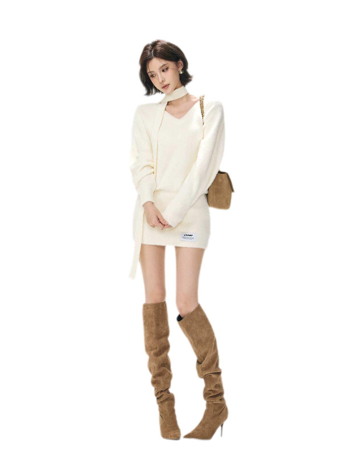 Plush V-Neck Convertible Sweater