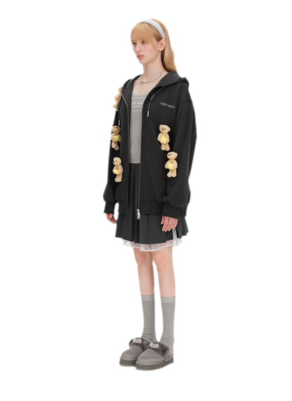 Bear Star Embroidered Hoodie