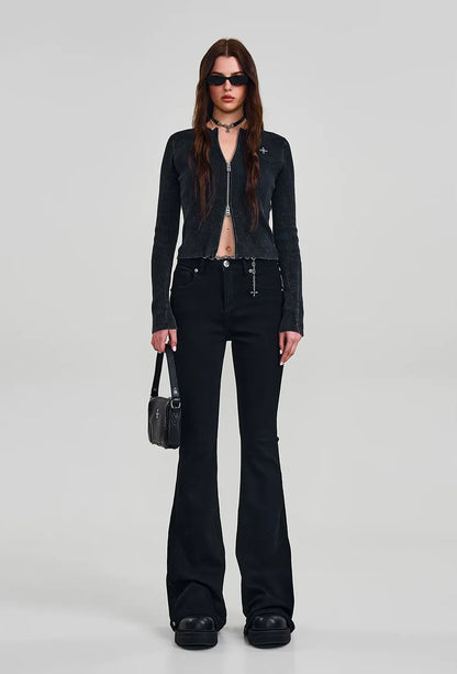 Classic Cross Hurricane Flare Denim Pants