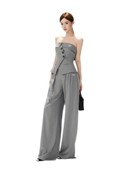 Structured Wide-Leg Suit Set