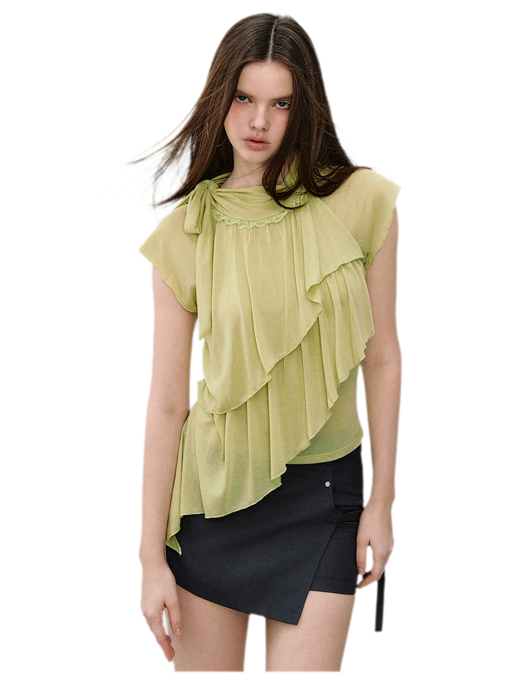 Asymmetric Wrap Mini Skirt