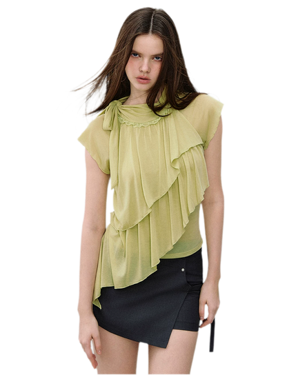 Asymmetric Wrap Mini Skirt