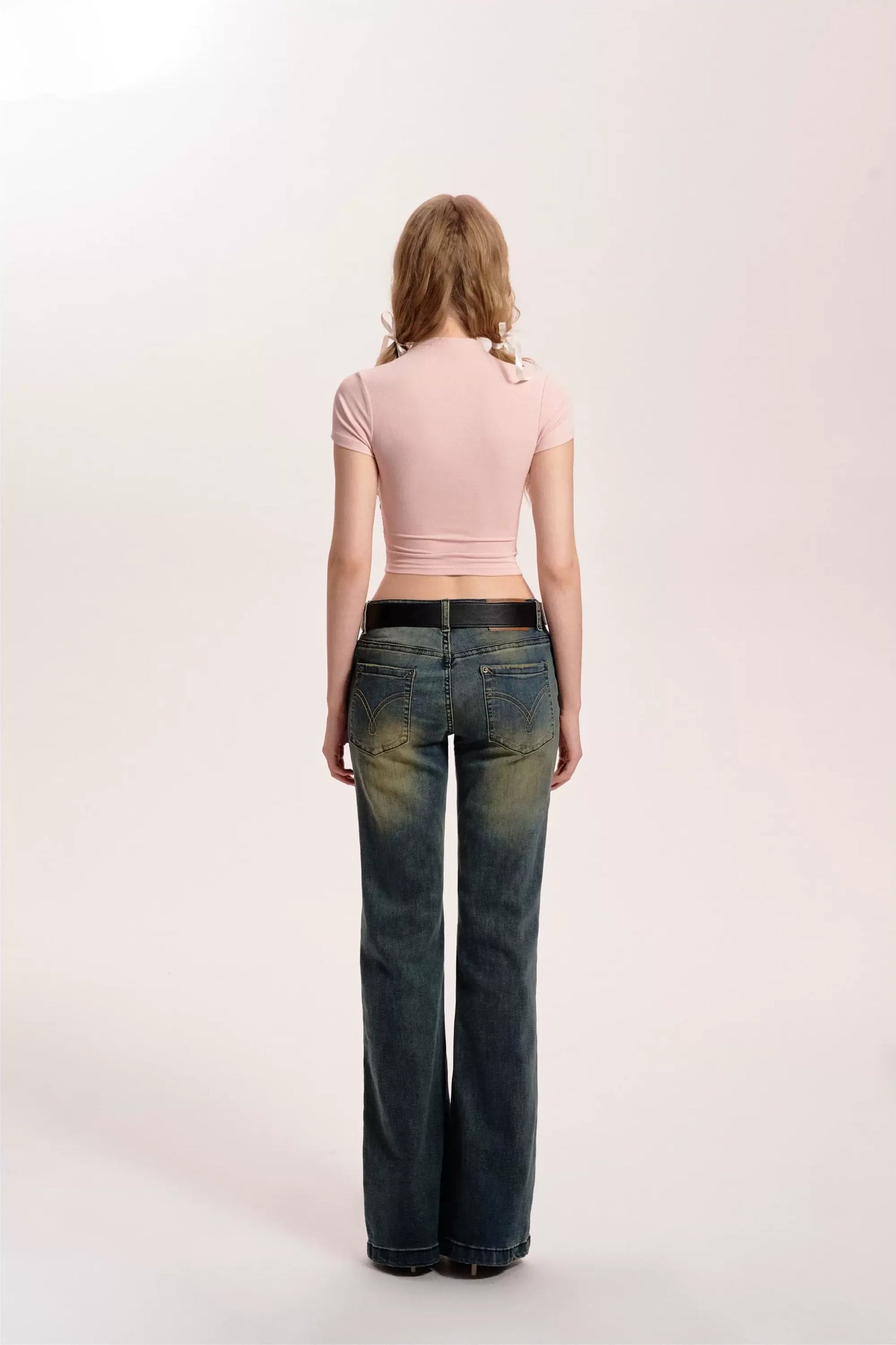 Draped Cropped Mockneck Tee