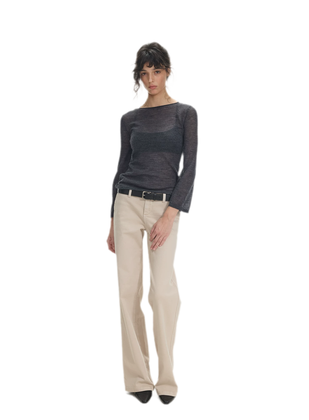Waistband-Free Straight-Leg Denim Jeans