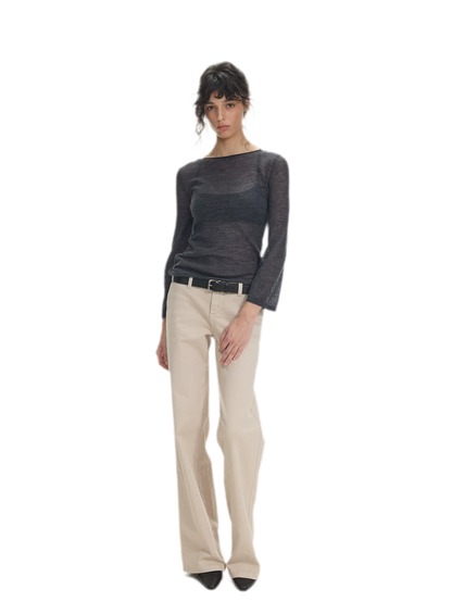Waistband-Free Straight-Leg Denim Jeans