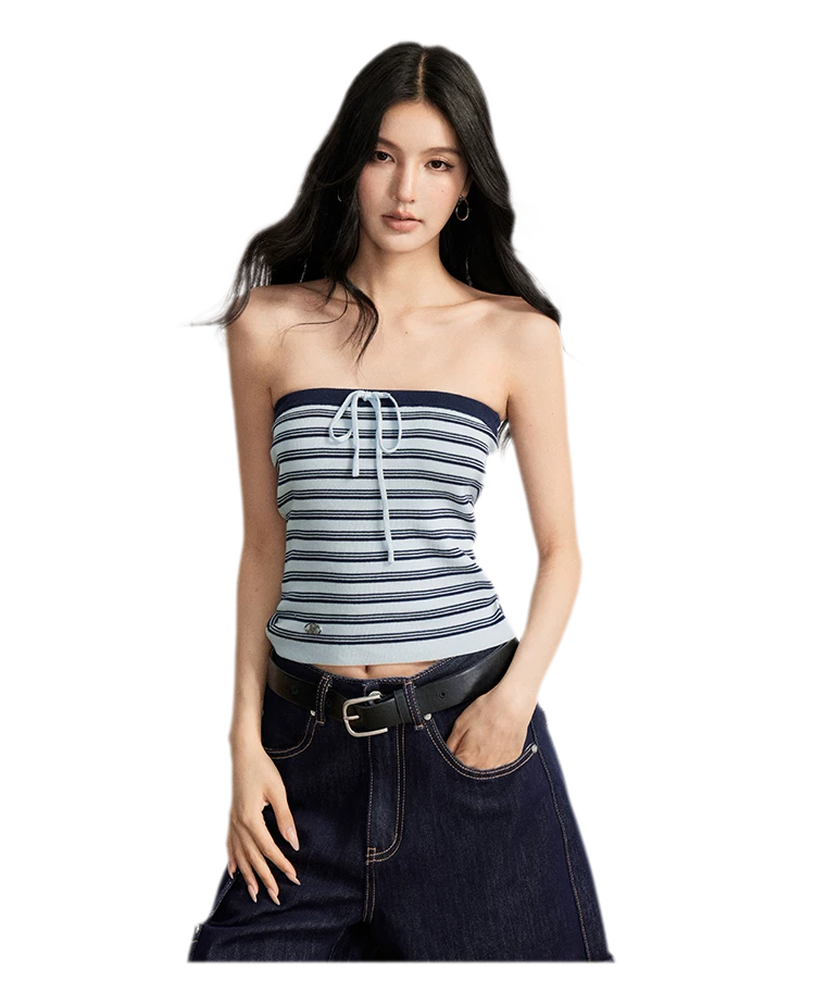 Striped Knit Bustier