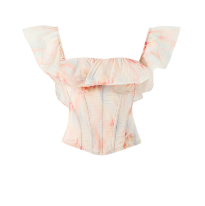 Rainbow Ruffle Corset Bustier