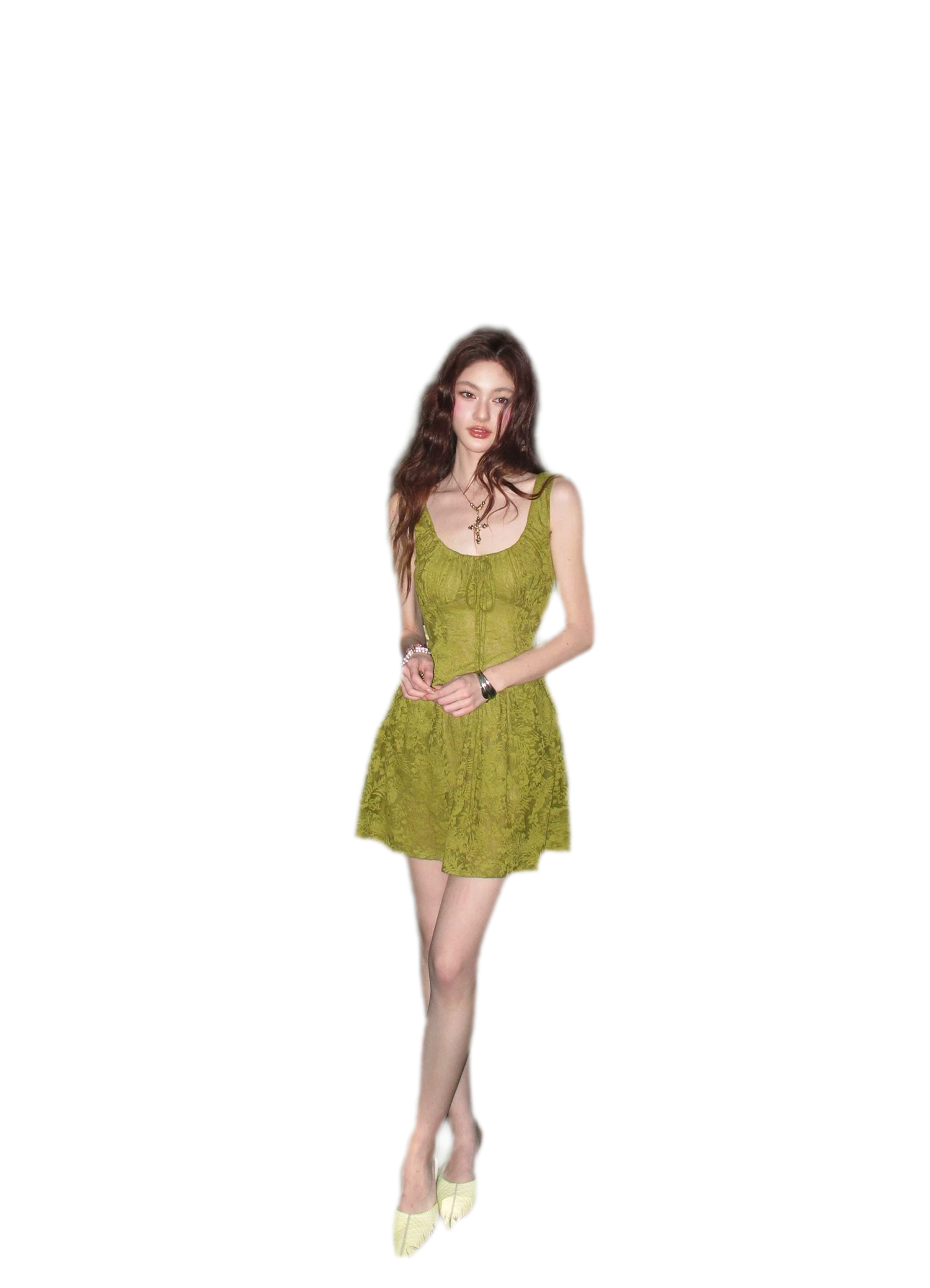 Moss Lace Waist Dress