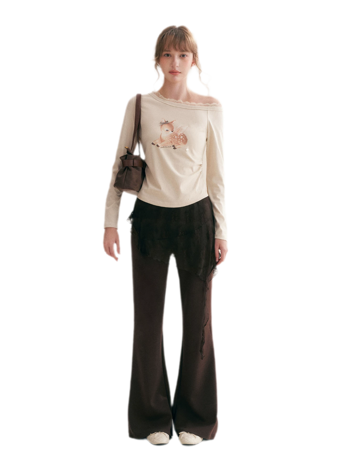 Hand-Drawn Lace-Trim T-Shirt