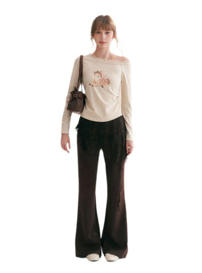 Hand-Drawn Lace-Trim T-Shirt