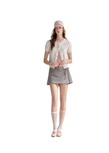 Contrast Faux Layer Knit Tee