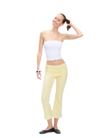 Capri Foldover Flare Pants