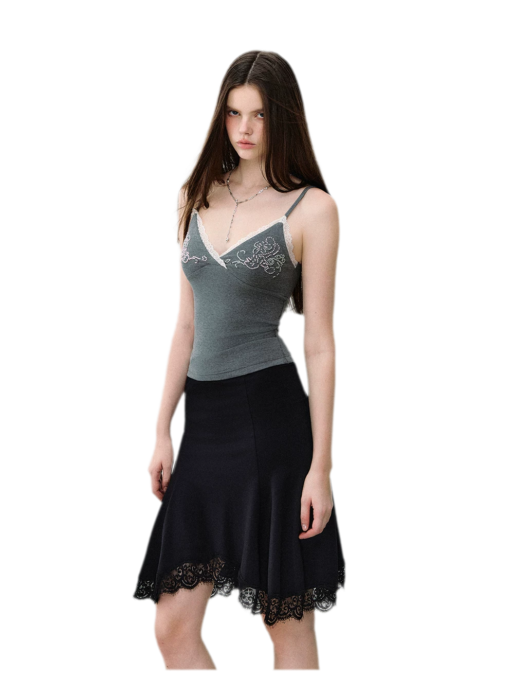 Lace Mermaid Midi Skirt