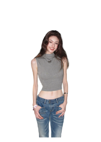 Sleeveless High Neck Tee