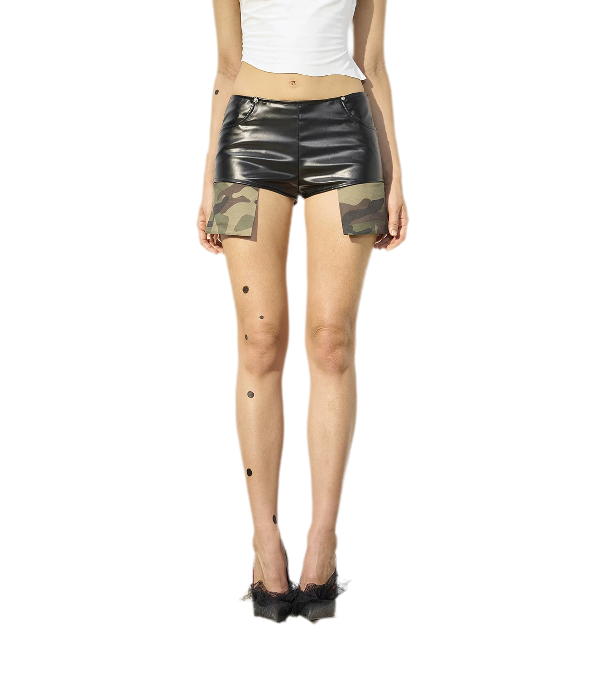 Matte PU Pocket Shorts