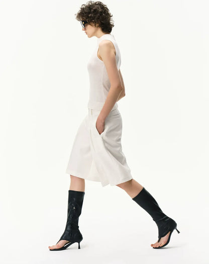 Pleated Bermuda Shorts