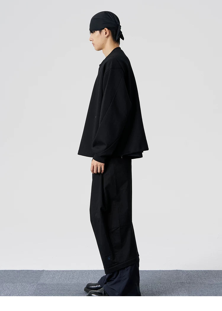 Twisted Sleeve Drawstring Sweatshirt