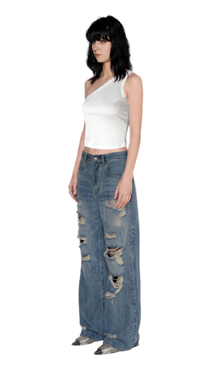 Acetate Asymmetrical Tank Top