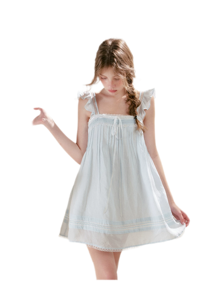 Pleated Lace A-Line Dress