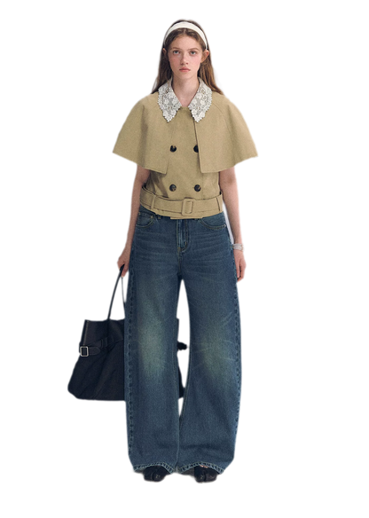 Vintage Wash Wide-Leg Jeans