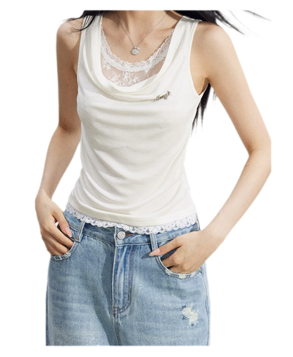 Lace Cowl Tank
