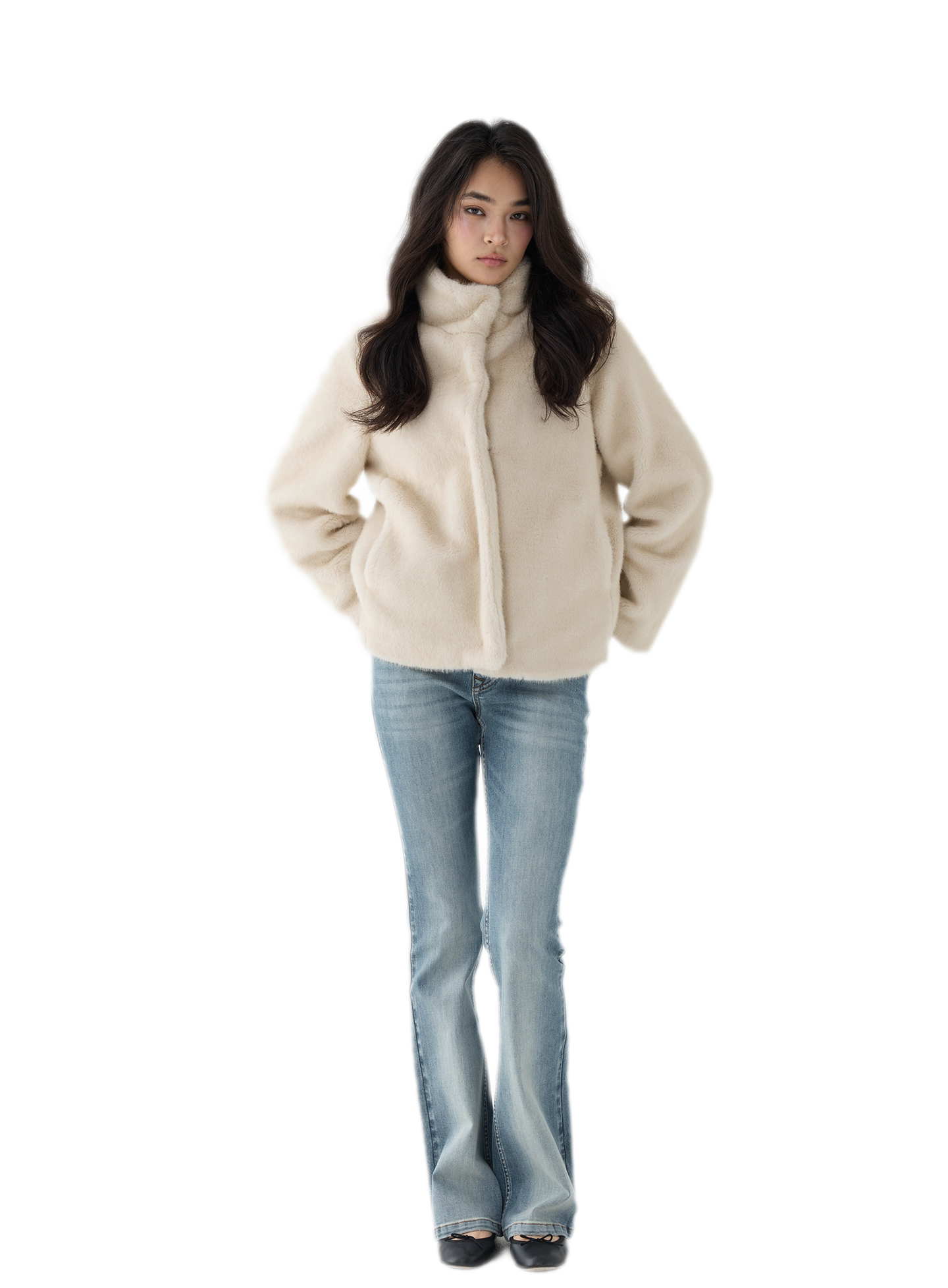 Eco-Friendly Cropped Faux Fur Jacket