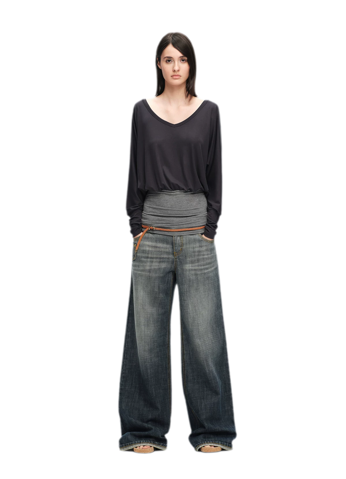 Lyocell Asymmetric Off-Shoulder Top