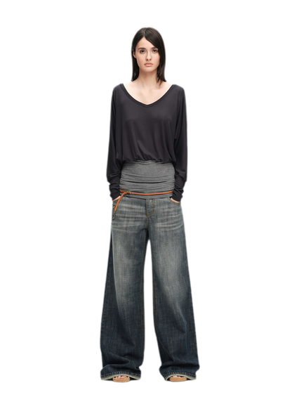 Lyocell Asymmetric Off-Shoulder Top