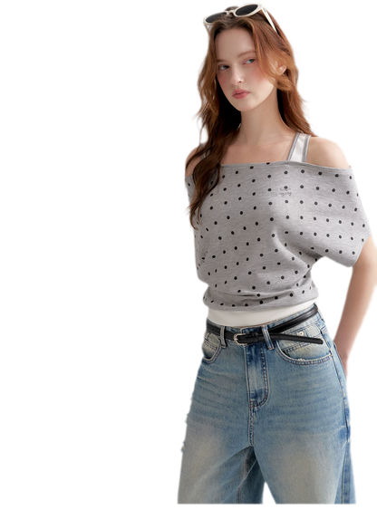 Polka Dot Layered T-Shirt