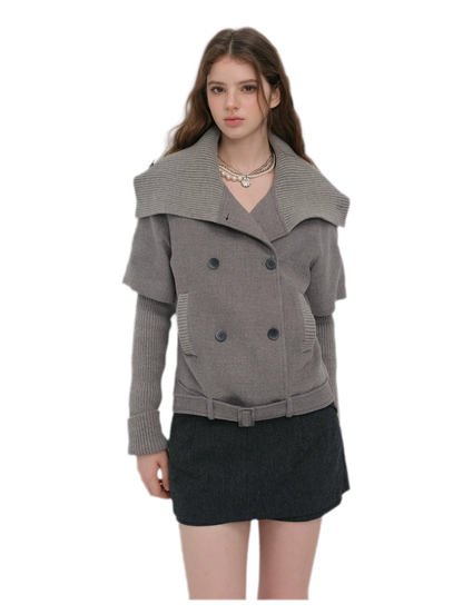 Cape Collar Cropped Jacket