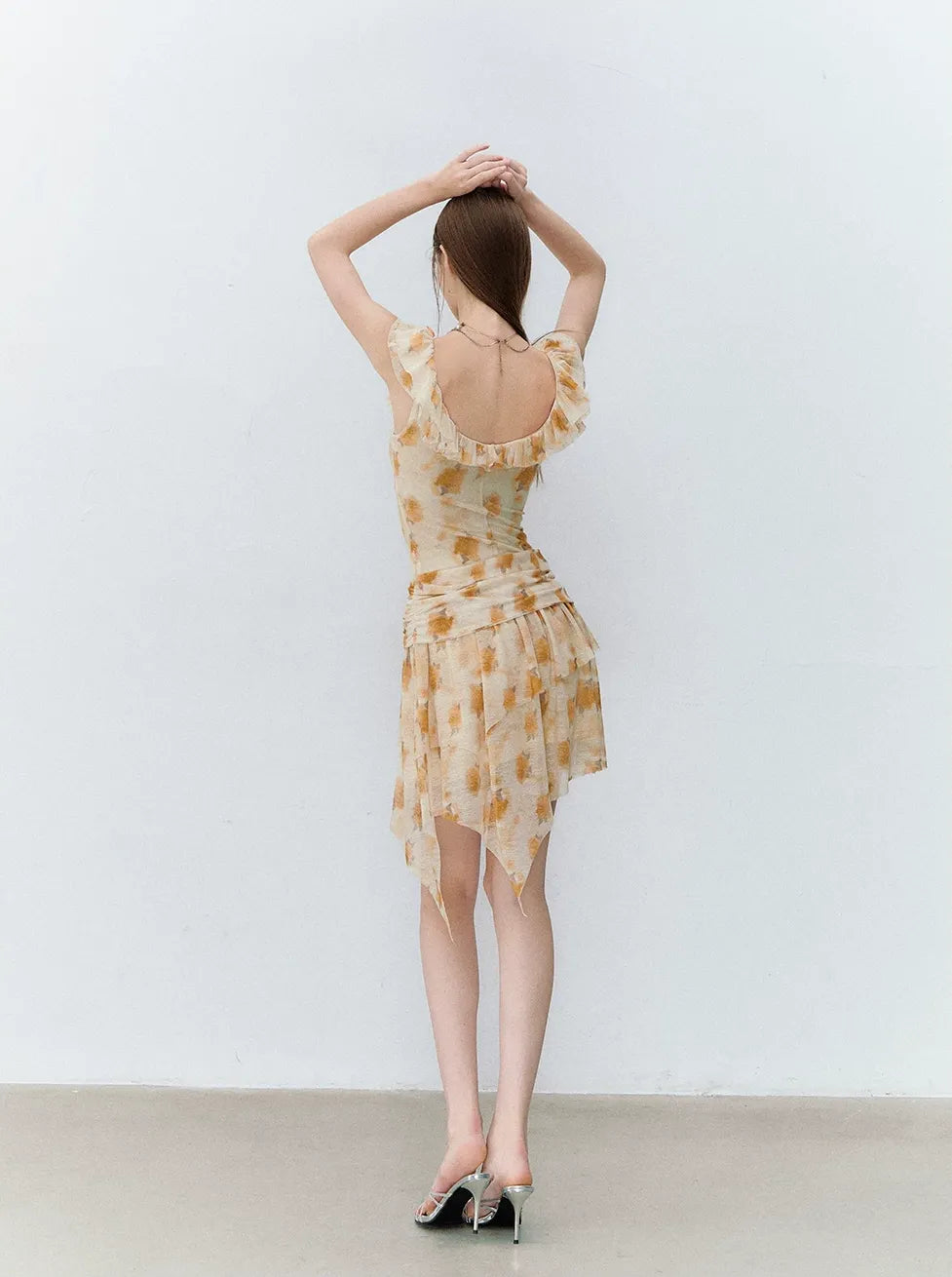 Shadow French Vintage Floral Ruffle Dress