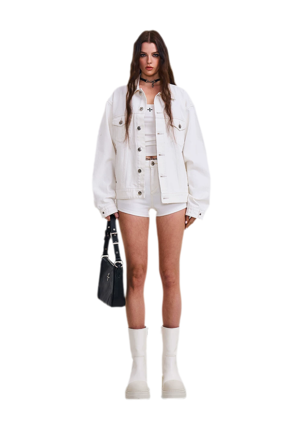Cross Statue Denim Jacket