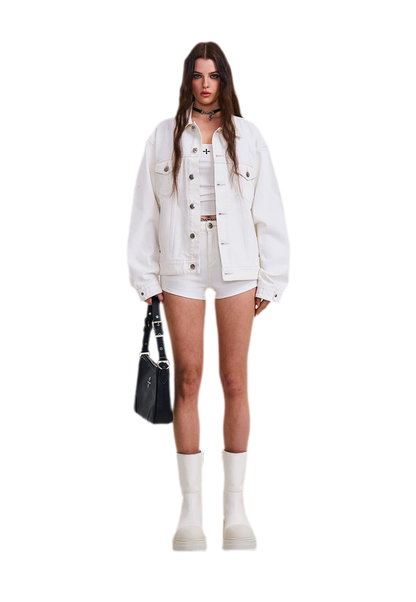Cross Statue Denim Jacket
