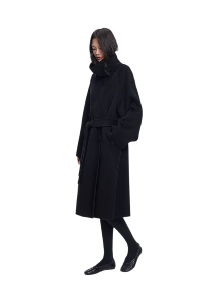 Double-Faced Wool Belted Coat