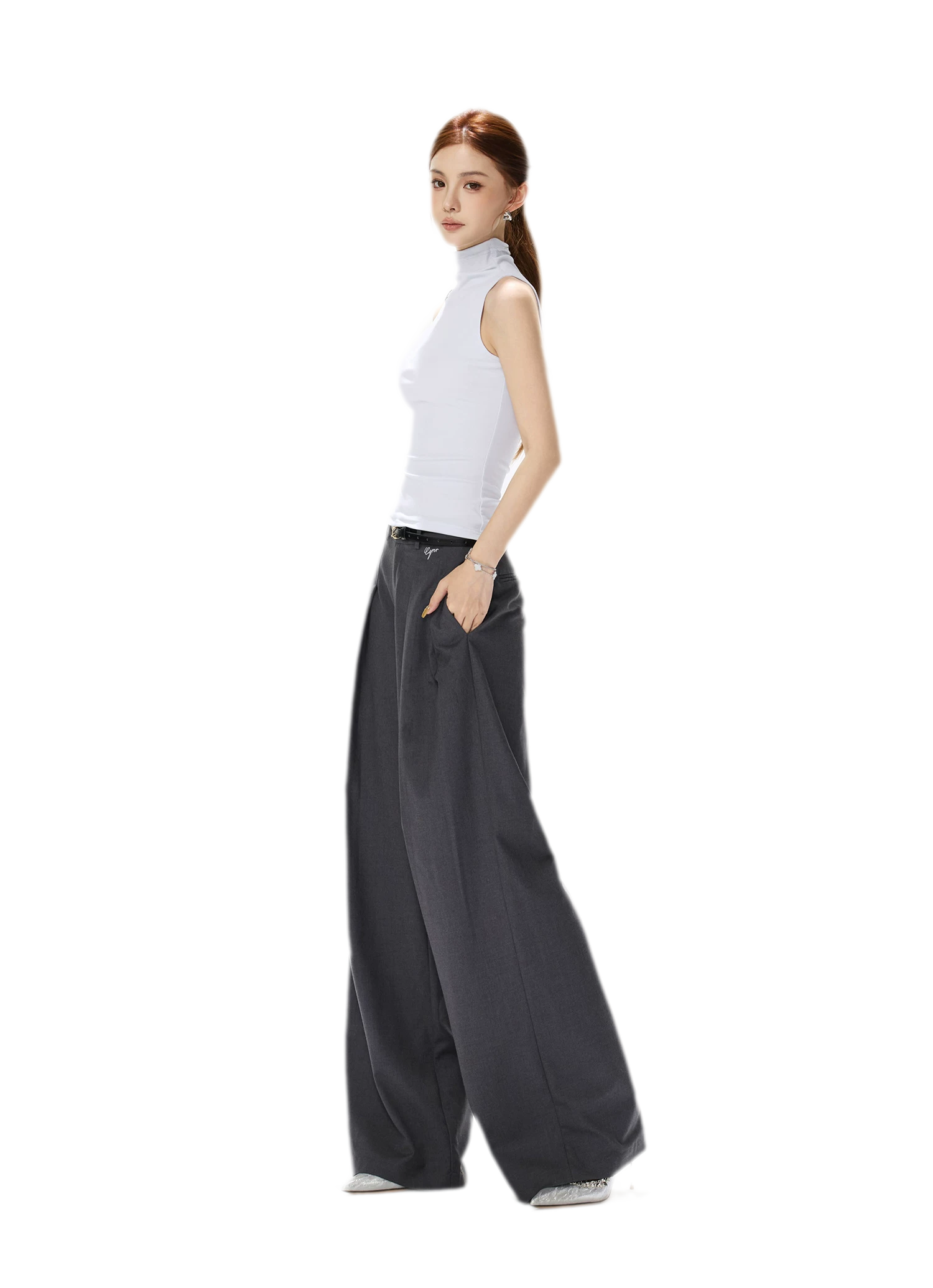 Tailored Wide-Leg Pants