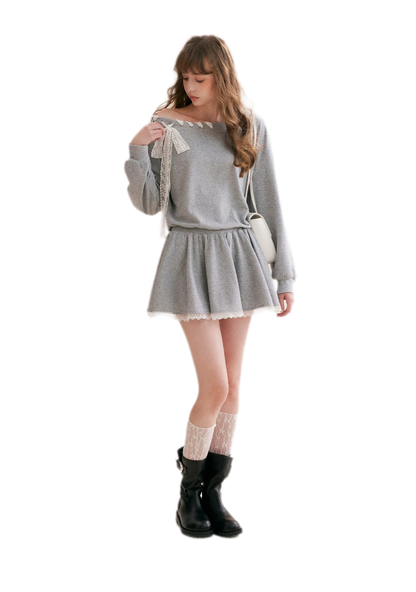 Lace Trim Off-Shoulder Dress