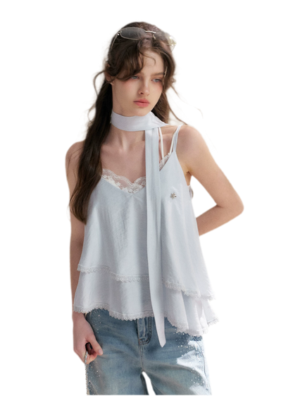 Asymmetrical Lace V-Neck Camisole