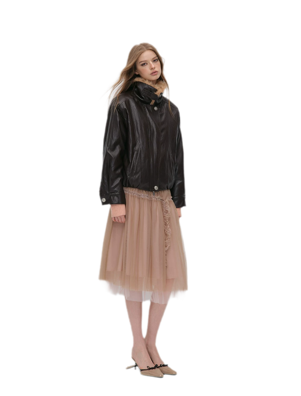 Metallic Leopard Collar Jacket
