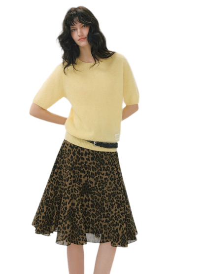 Fuzzy Knit Short Sleeve Sweater