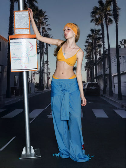 Printed Wide-Leg Pants