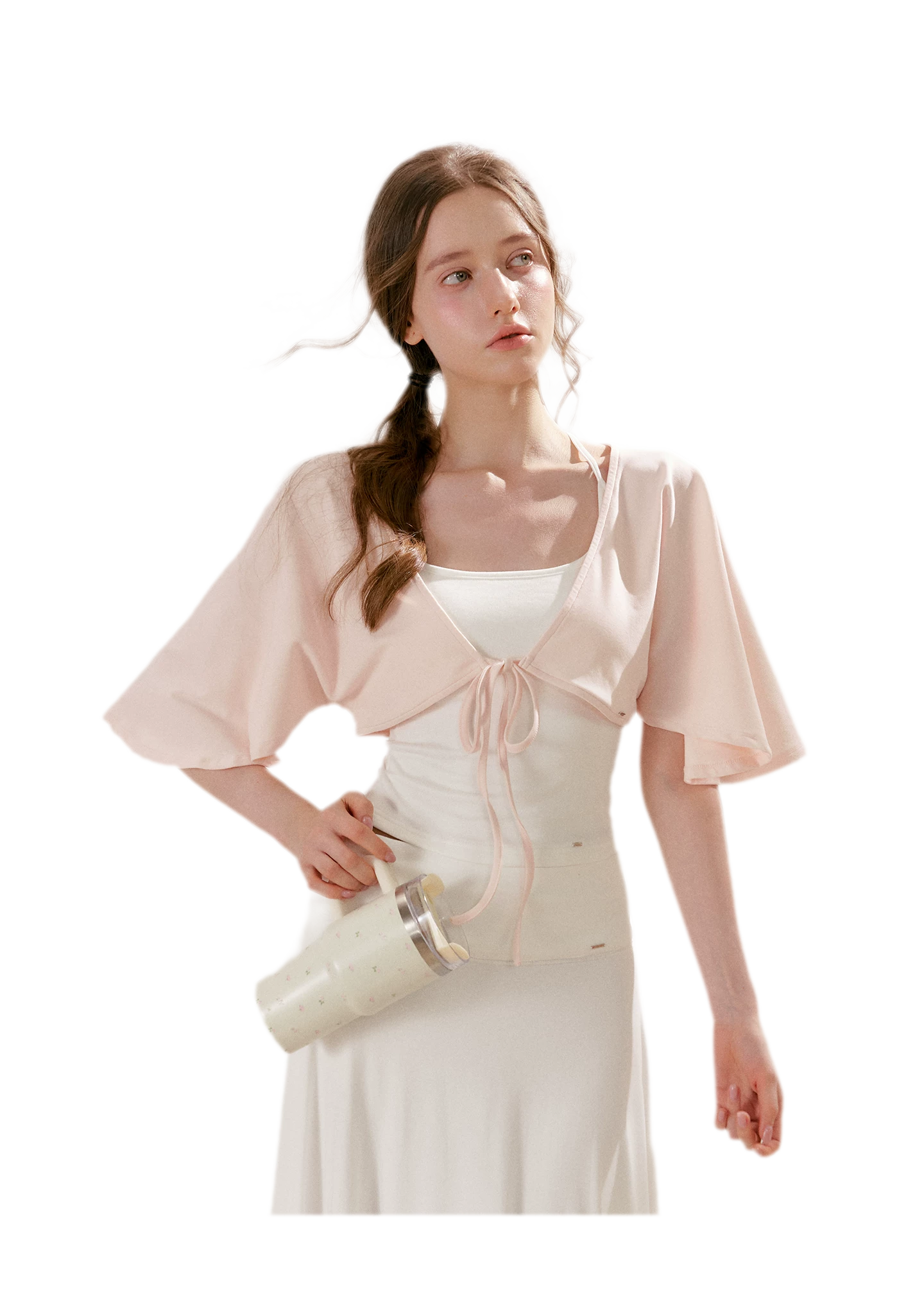 Airy Cloud Feel Halter U-Neck Vest and Batwing