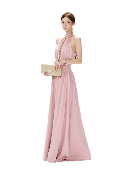 Rhinestone Halter Maxi Dress