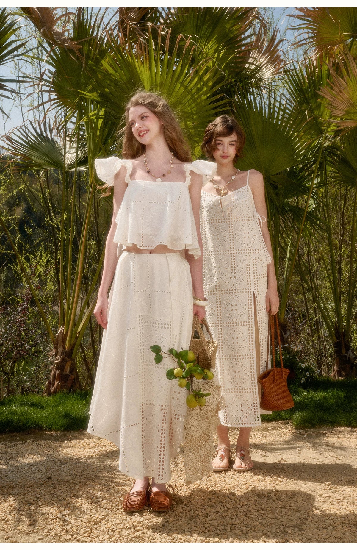 Clear White Embroidered Cotton Set