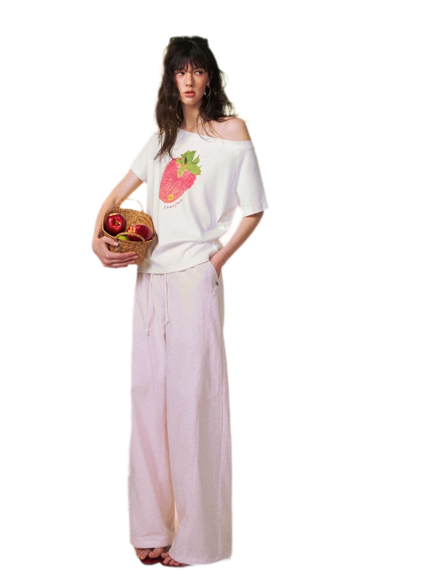 Dopamine Strawberry One-Shoulder Tee