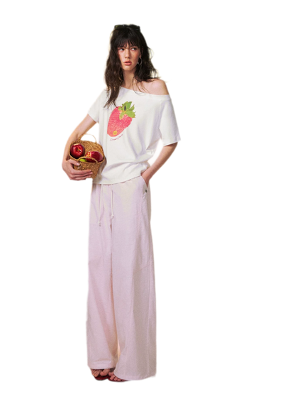 Dopamine Strawberry One-Shoulder Tee