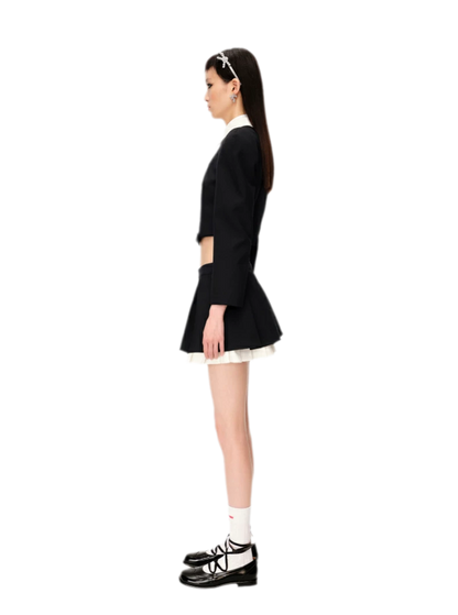 Wide Pleated A-Line Skirt
