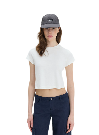 Stretch Cropped Crew-Neck T-Shirt