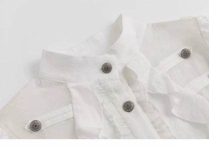 Lace Ruffle Waist Blouse