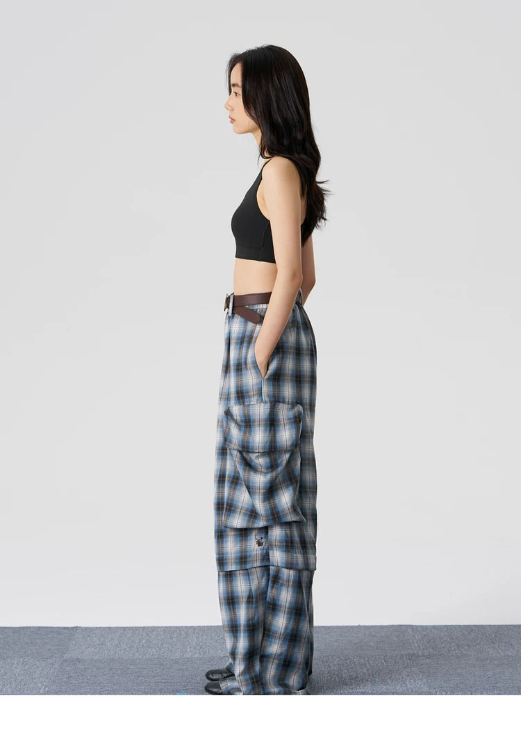 Yarn-Dyed Plaid Convertible Pants