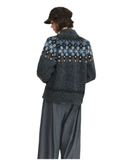 Cardigan en maille jacquard Fair Isle